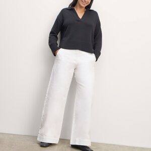 Never Worn- Everlane Women's Phoebe Trouser in White, Size 8, Cotton